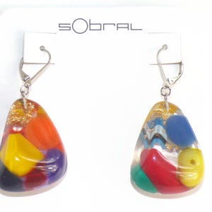 Sobral Preterito Perfeito Gloria Inclusion Artist Made Dangle Earrings