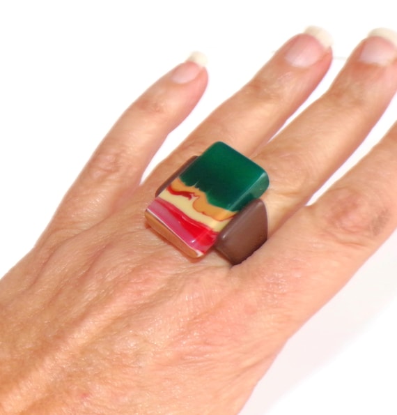 Sobral Gorky Cerrado Warm Earthy Hues Artist Made Ring Size 8
