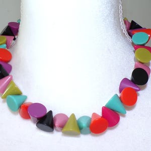 Sobral Lagerfeld Bright Hued Mini Cones Artist Made Necklace