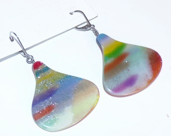 Boucles d'oreilles Sobral Neoconcretismo scintillantes multicolores Expressao fabriquées par un artiste