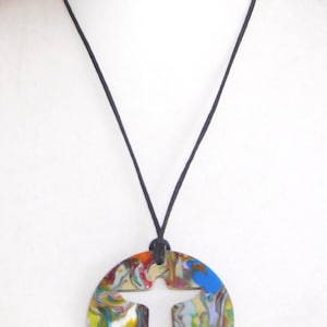 Sobral Pollock Cristo Mandala Christ the Redeemer Large Artist Made Pendant Necklace
