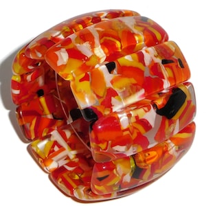 Sobral Sol Sun Sao Conrado Bright Inclusions Artist Made Beads Stretch Bracelet