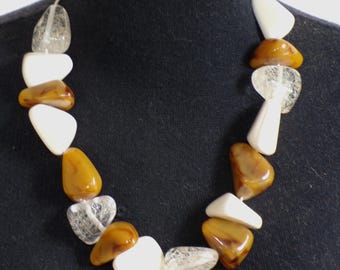 Sobral Marfim Sisal Prade Diamantes Large Bead Artist Made Necklace