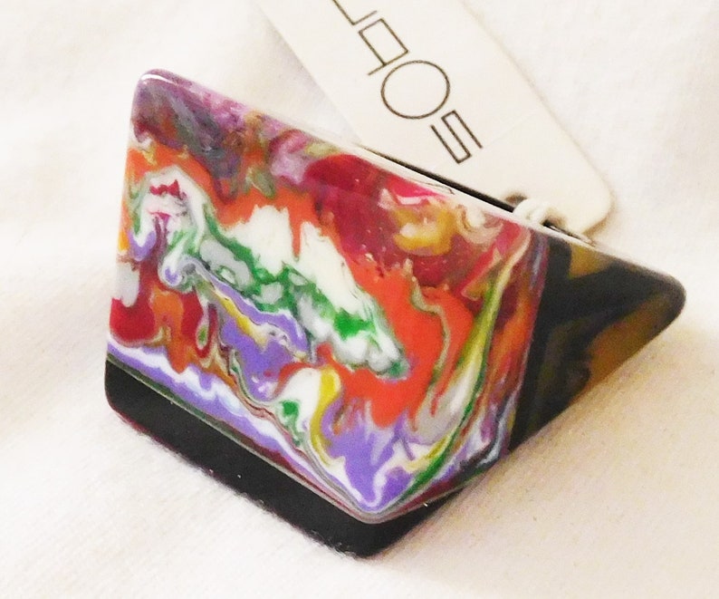 Sobral Pop Art Carre Patchwork Alto Runway Style Ring Size 8 Brazil Import