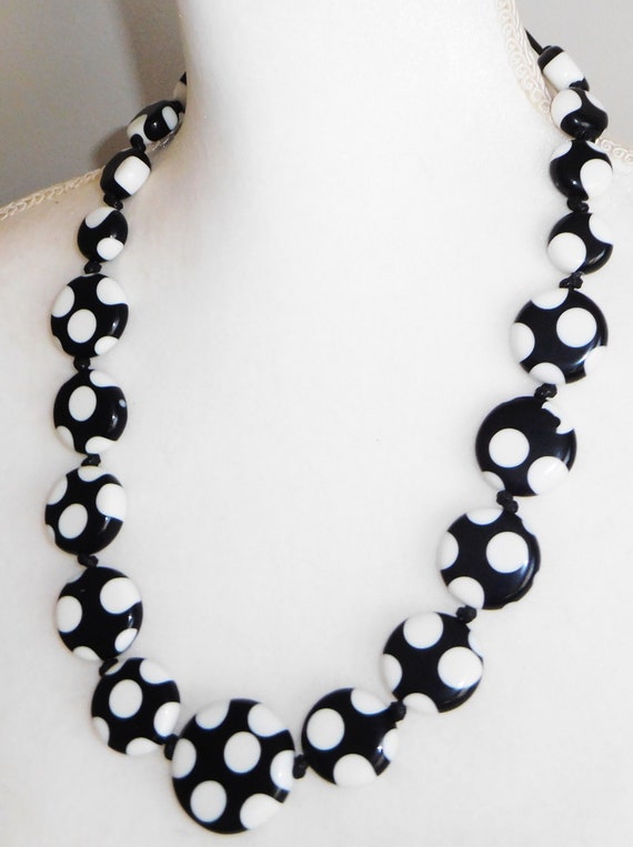 Sobral Dots White Polka Dots on Black Beads Artis… - image 2