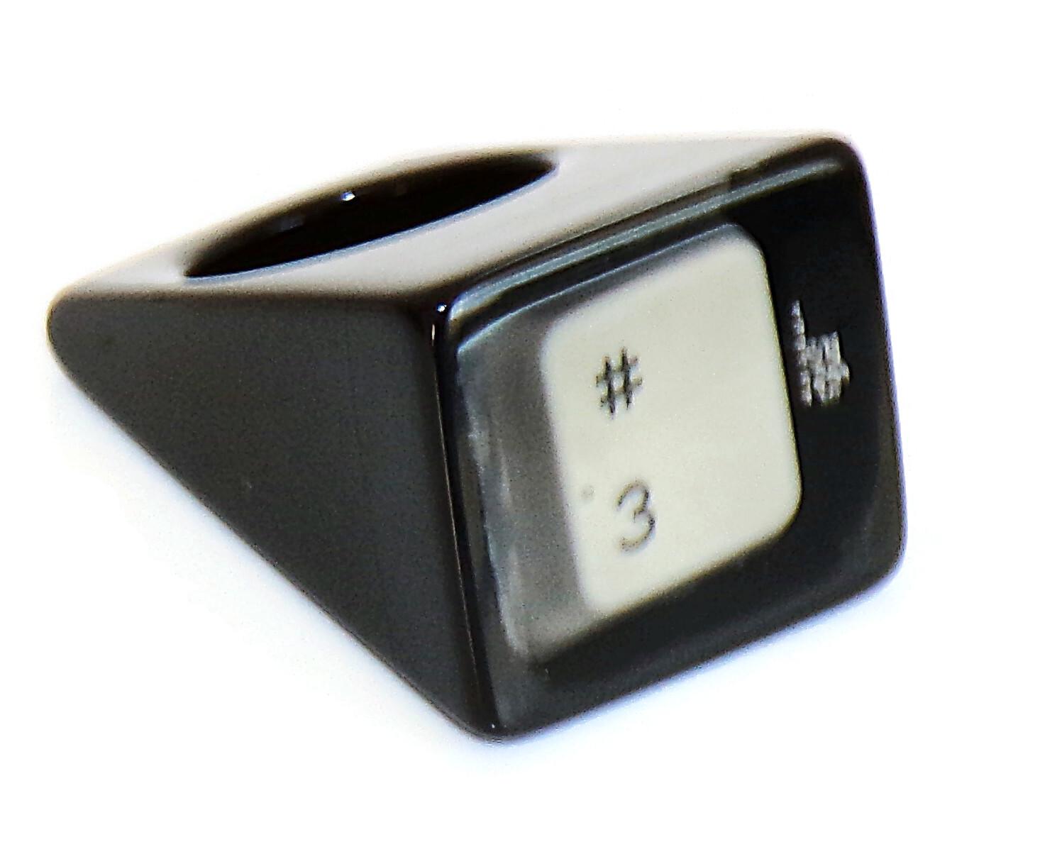 Sobral Flash Gordon Tecla #3 Keyboard Key Artist Made Statement Ring ...