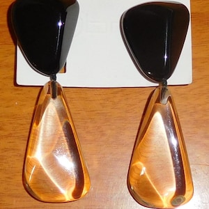 Sobral Classicos Cusco Clear & Black Bead Artist Made Statement Post Earrings