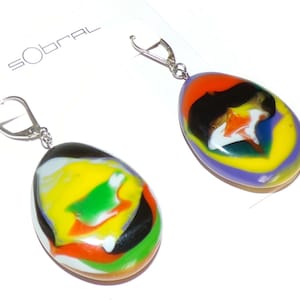 Sobral Kandinsky Inusitado Multi Color Dangling Artist Made Earrings