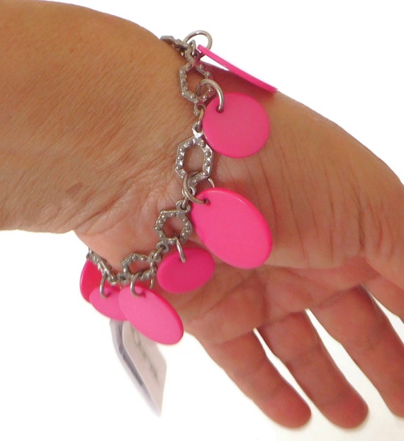 Sobral Fichas N34 Fuchsia Pink Charm Disks on Sil… - image 2