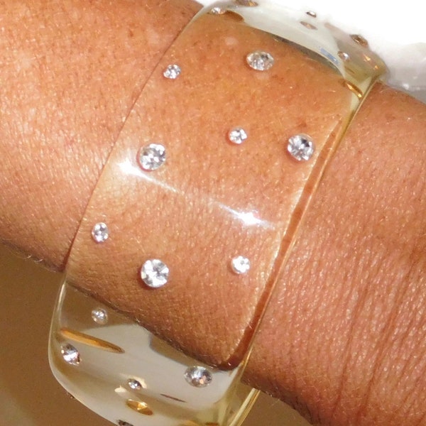 Sobral Strass PB34 Crystal Rhinestone Clear Artist Made Bangle Bracelet