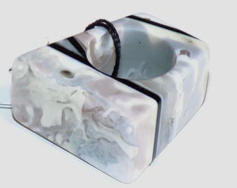 Sobral Pop Art Leda Marbled Lagrima Artist Made Statement Ring Size 7.25