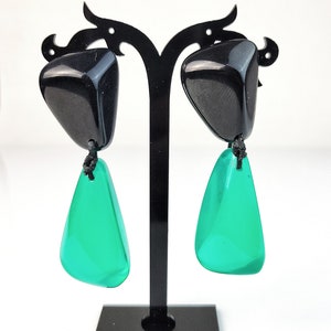 Sobral Classicos Cusco Green & Black Bead Artist Made Statement Post Earrings