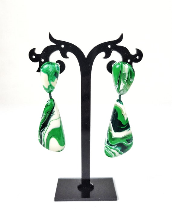Sobral Onda Vague Marbled Green Dangle Beads Artis