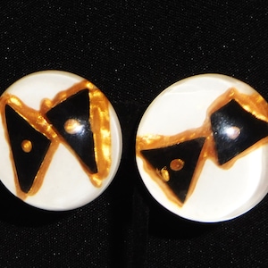 Sobral Tribalismus Leopard Weiß Schwarz Gold Künstler Statement Ohrclips