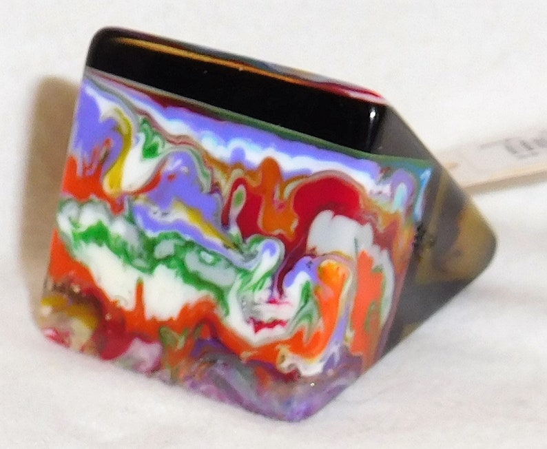 Sobral Pop Art Carre Patchwork Alto Runway Style Ring Size 8 Brazil Import