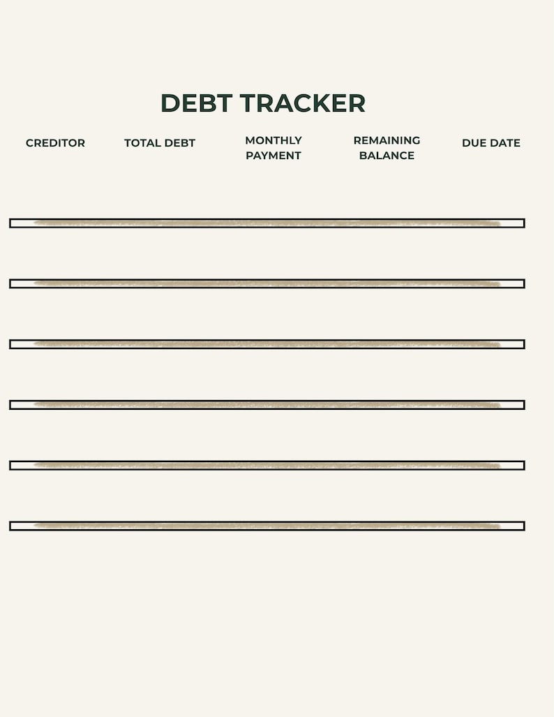 Monthly Budget Planner Printable PDF - Etsy
