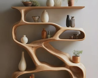 Handgefertigtes Massivholz Bücherregal für Wohnzimmer, Büro oder Wohnzimmer