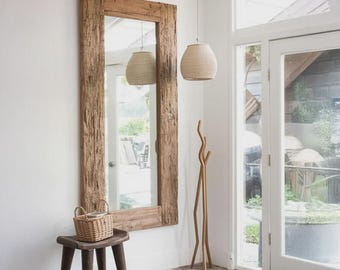 Handmade Wooden Mirror Frame Modern Full Length Mid Century Decor
