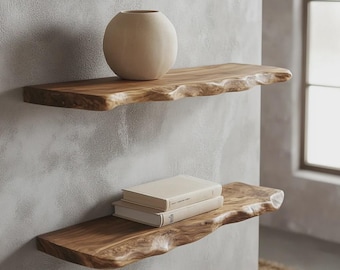 Planken met zwevende rand Legplanken met levende randen Woondecor