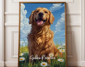Golden Retriever Gerahmtes Poster: Hundeliebhaber Wandkunst