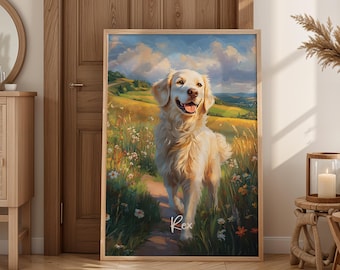 Custom Labrador Portrait: Personalized Dog Art Print, Labrador Retriever Illustration