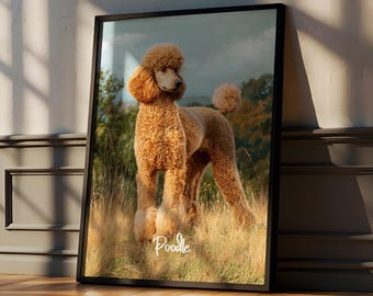 Elegant Poodle Art Print: Modern Dog Poster, Grooming Salon Decor