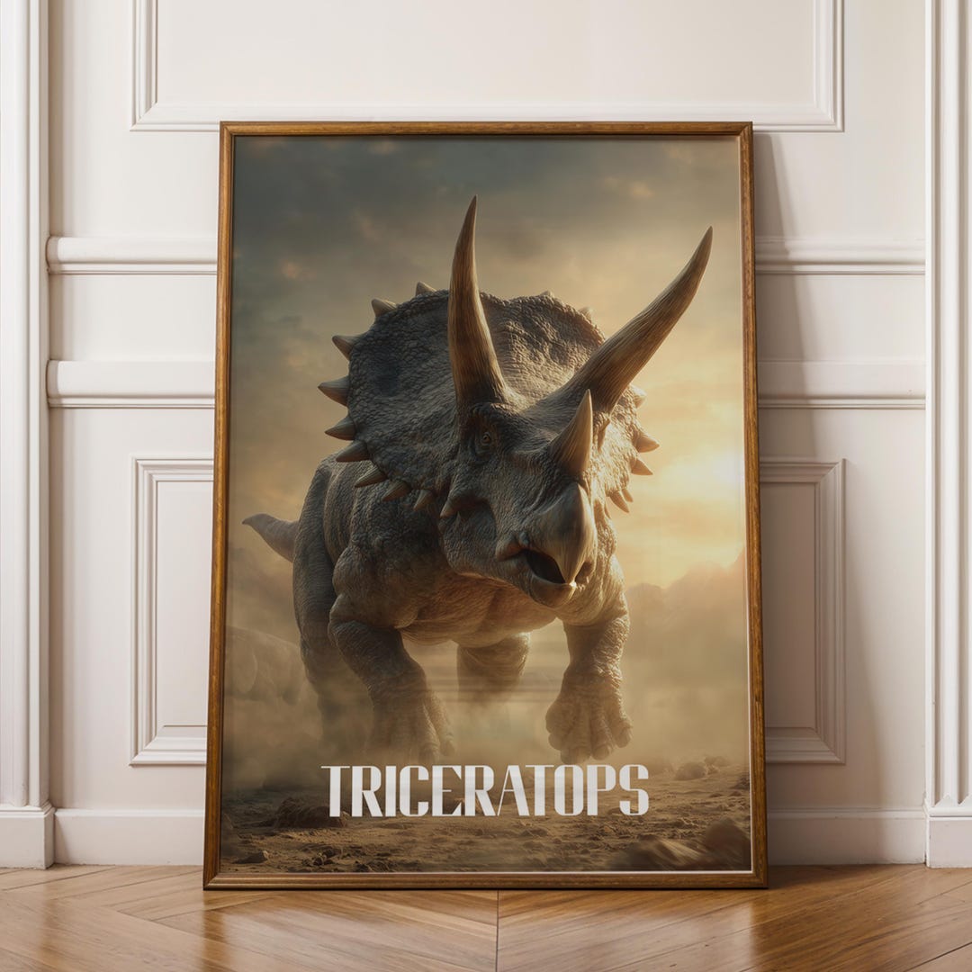 Triceratops Poster for Kids Room – Dinosaur Wall Art for Boys and Girls ...