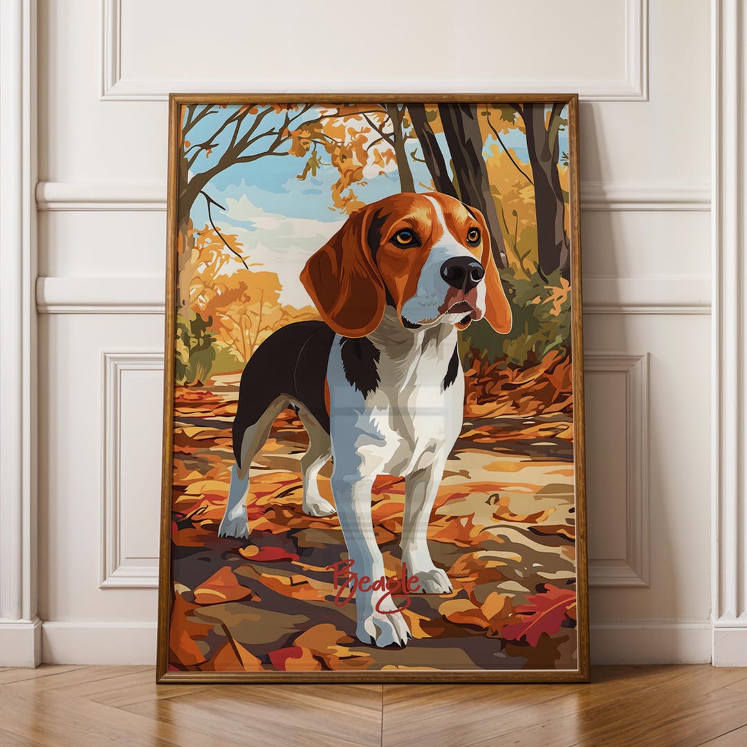 Beagle Dog Art Print, Modern Framed Poster, Pet Home Decor - Etsy