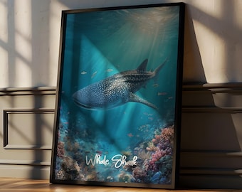 Gerahmtes Poster Walhai: Ozean, Meeresbiologie, Walhai Poster