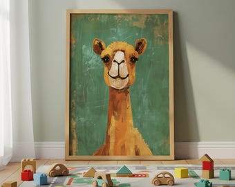 Camel Nursery Wall Art – Desert Animal Print