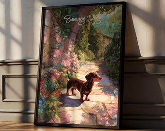 Dachshund Art Print | Sausage Dog Lover Gift, Dog-Themed Decor