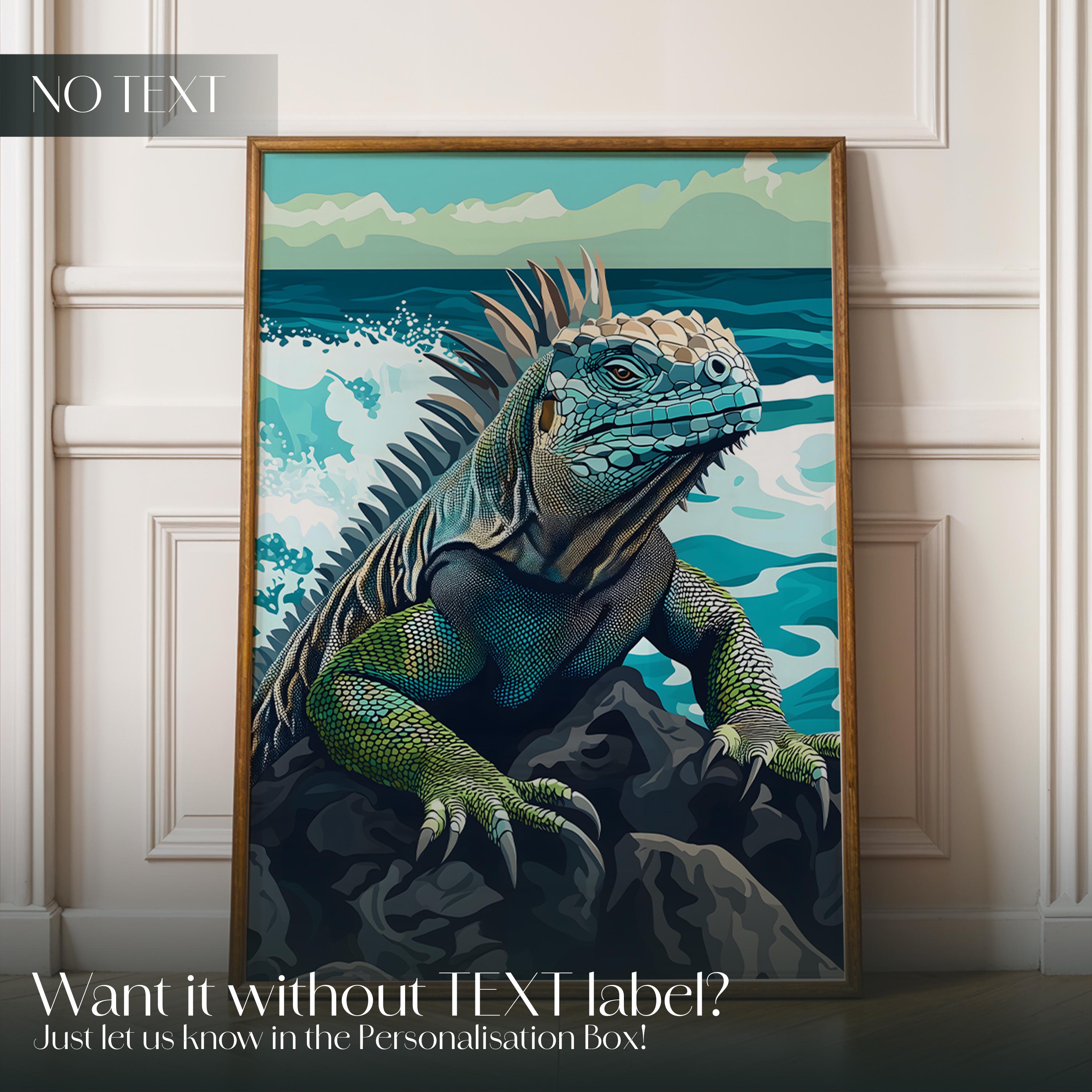 ONE PIECE / Iguana ワンピースアート/イグアナ Marine Iguana Art Print: Galapagos Island Wildlife Illustration - Etsy