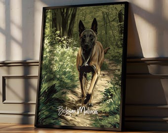 Belgian Malinois Dog Print: Modern K9 Wall Art