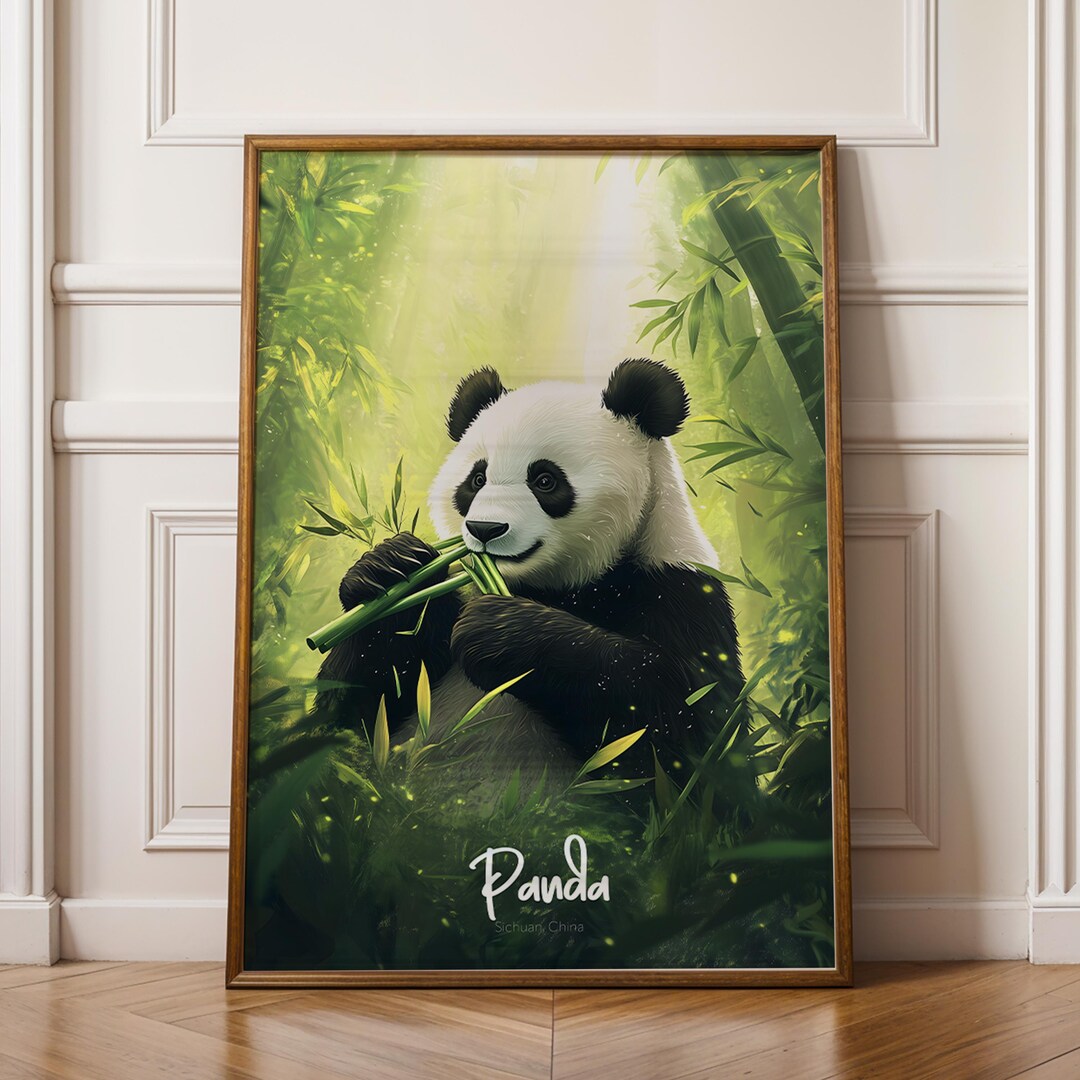Panda Print - Calming Nursery Wall Art - Etsy