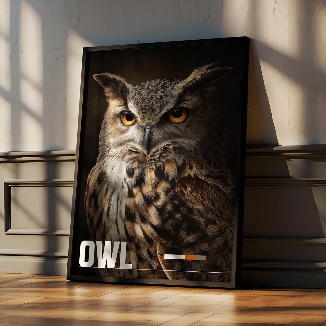 Owl Framed Poster: Wise Woodland Bird Wall Art for Nursery or Kids Room ...