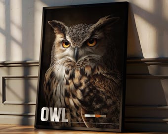 Owl Framed Poster: Wise Woodland Bird Wall Art for Nursery or Kids Room