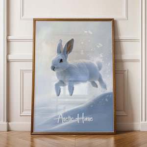 Poster da parete "Lepre artica" - Stampa artistica minimalista con animali selvatici, decorazione scandinava per la casa, illustrazione di animali, regalo naturalistico per gli amanti degli animali