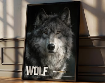 Wolf Framed Poster: Majestic Wildlife Wall Art for Nursery or Kids Room