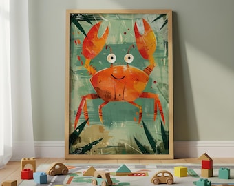 Crab Nursery Wall Art – Ocean Animal Print