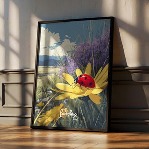 Ladybug Wall Art Print | Cute Insect Poster for Kids Room, Nursery or Nature Decor | Lucky Gift for Bug Lovers