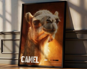 Camel Framed Poster: Desert Animal Wall Art for Nursery or Kids Room