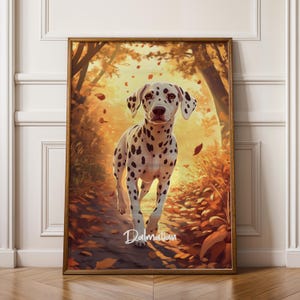 Dalmatian Wall Art Framed Poster - Dog Lover Home Decor, Black and White Spot Print, Modern Pet Gift