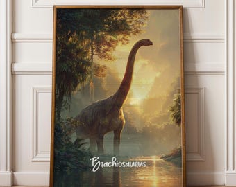 Brachiosaurus Framed Poster: Jurassic Nursery Wall Art