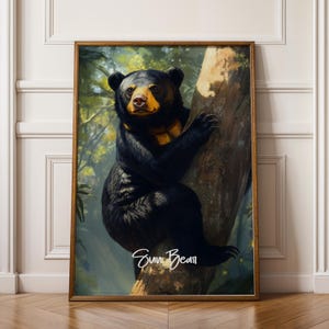 Poster da parete "Orso malese", stampa artistica di animali selvatici, decorazione da giungla per casa e ufficio, regalo per gli amanti della natura, arte murale ecologica