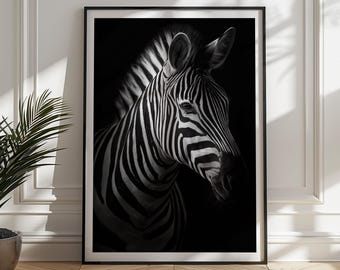 Black and White Zebra Print: Safari Animal Wall Art