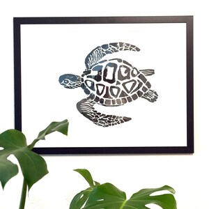 Sea Turtle Linocut