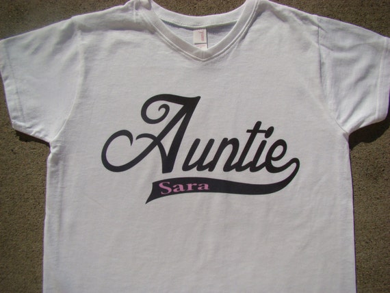 Items similar to Women Aunt T shirt -Auntie, personalized with name or