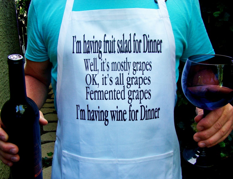 I'm Having Wine for Dinner Apron Funny Wine Lover Gift Etsy