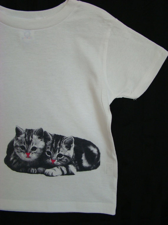 Items similar to Kitten T shirt Custom printed tee shirt child size