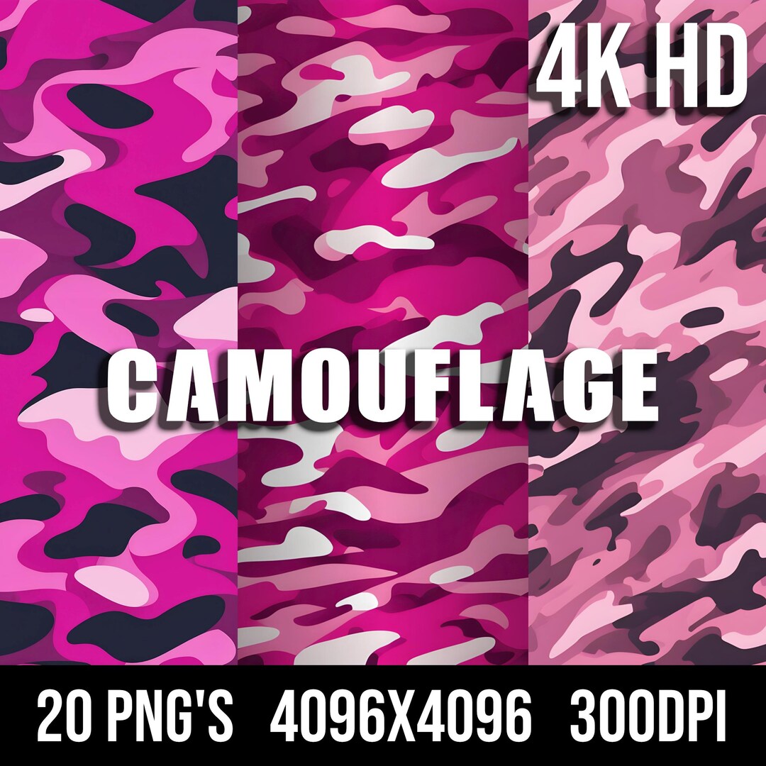 Pink Camo Texture Pack, Digital Camouflage Textures, Game Assets ...